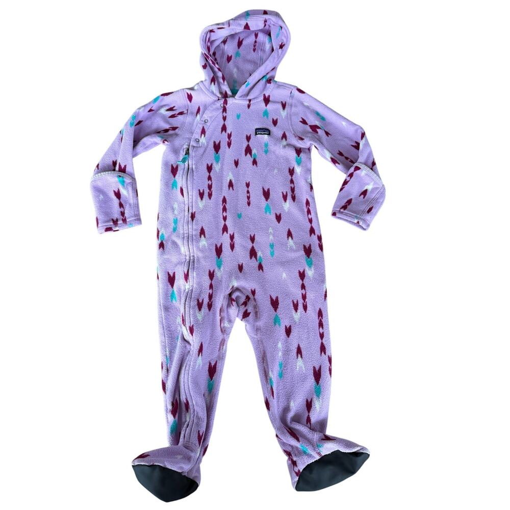 Patagonia Infant Micro D Bunting 18–24M Arrow Print Fleece Hooded One Piece